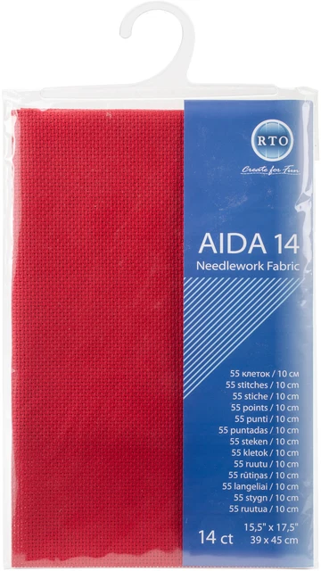 RTO Aida 14 Count 15.5"X17.5"-Red -AIDA14-954