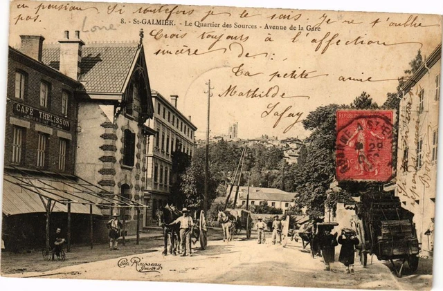 CPA AK St-GALMIER - Le Quartier des Sources - Avenue de la Gare (226454)