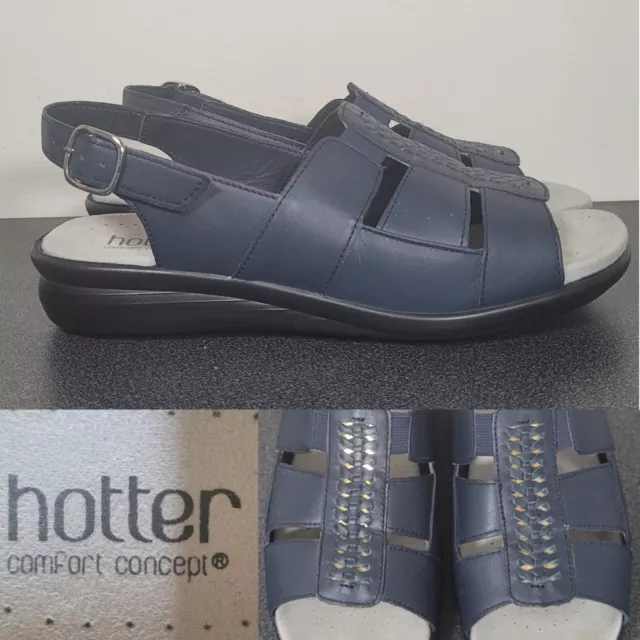 HOTTER CANDICE SANDALS Open Toe Shoes Comfort Concept Navy Blue