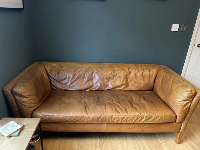 Halo Groucho Three Seater Leather Sofa John Lewis