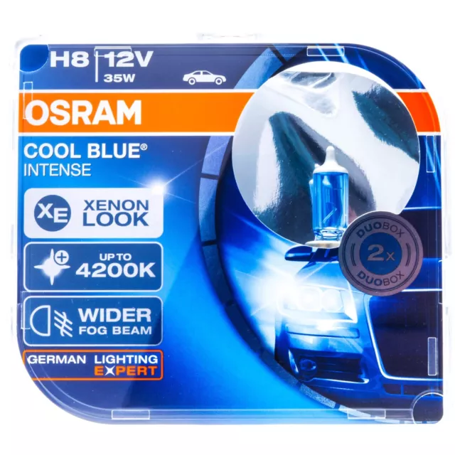 OSRAM H8 12V 35W PGJ19-1 Cool Blue INTENSE 4200K Halogen Lampe FOG Beam Duo Box