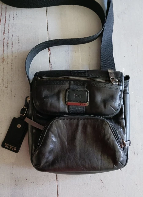 Tumi Barton Black Leather Crossbody Small Men's Messenger Bag Alpha Bravo