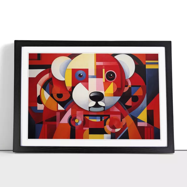 Teddy Bear Constructivism Framed Wall Art Poster Canvas Print Picture Painting