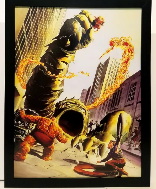 Fantastic Four by Alex Ross 9x12 FRAMED Marvel Comics Art Print Poster