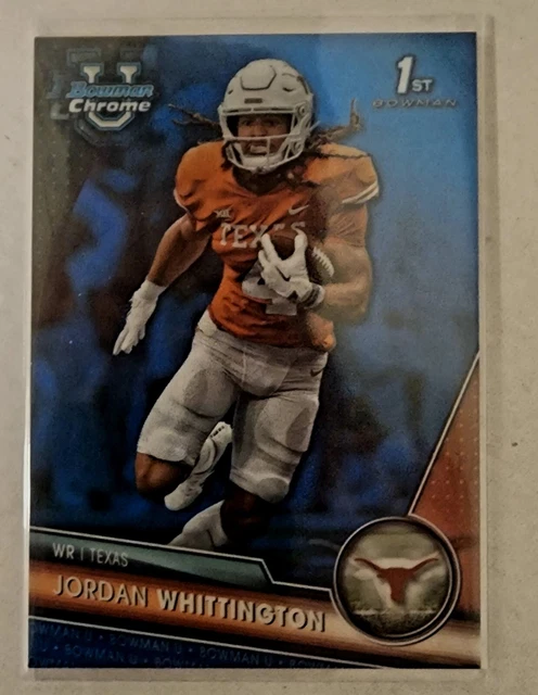 2023 Bowman U Jordan Whittington Blue Refractor /199 Texas Longhorns UT #192