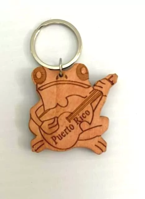 PUERTO RICO CARVED WOOD KEY CHAIN SUN TAINO COQUI TAINO ISLAND or FLAG SOUVENIRS 3