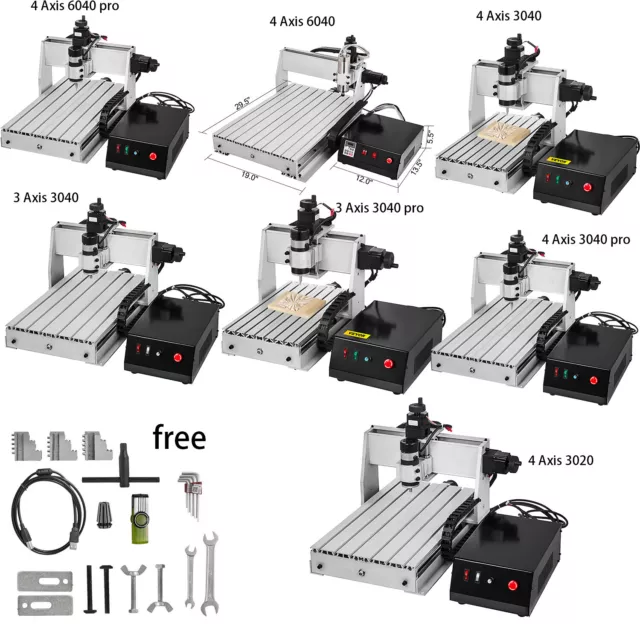 VEVOR 3/4 Achse 6040/3040/3020 CNC Router Fräsmaschine Metall Fräsmaschine Fräse