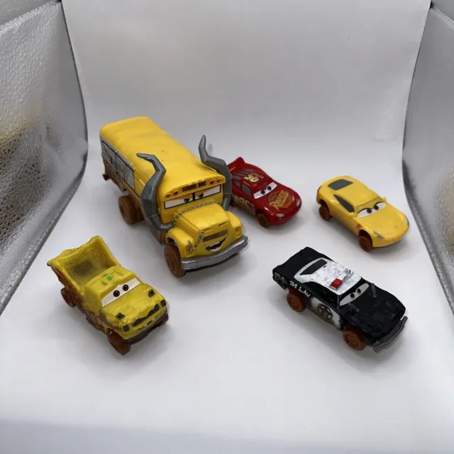 Disney Pixar Cars Crazy 8 Crashers Bundle X5 Plastic Miss Fritter Combine Post