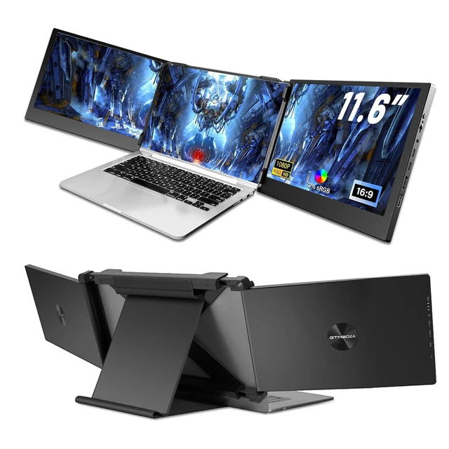 DUAL PORTABLE MONITOR Triple Screen Laptop External Display HDMI USB-C ...