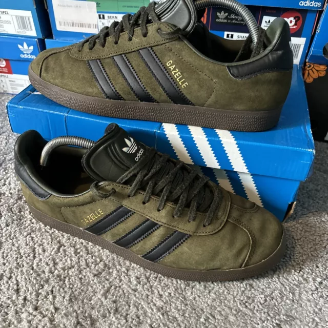 Size UK 9 Adidas Gazelle Ardwick Khaki Green Trainers 2020 Originals Vintage