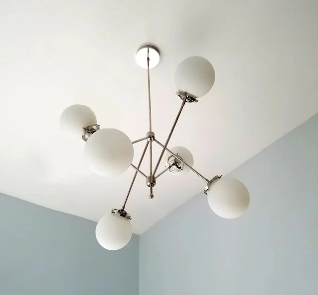 Modern Glass Globe Sputnik Industrial Chandelier Mid Century Ceiling Fixture