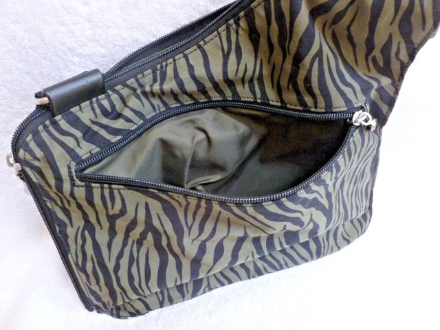 Baggallini Crossbody Bag Purse Clean EUC condtion brown w/ black zebra pattern 2