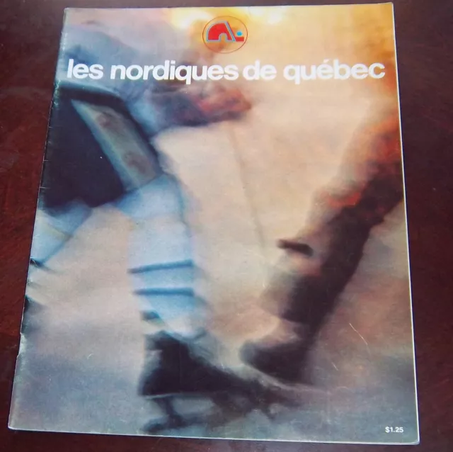 Quebec Nordiques WHA game program 1976- 1977 cover  VS Houston Aeros # 2