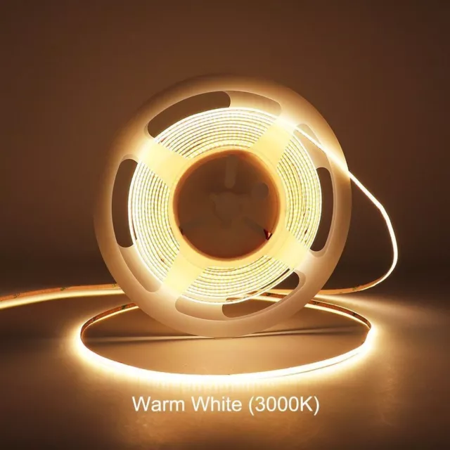 3mm Ultra thin COB LED Strip Light 12V/24V High Density Room Soft Flexible Tape