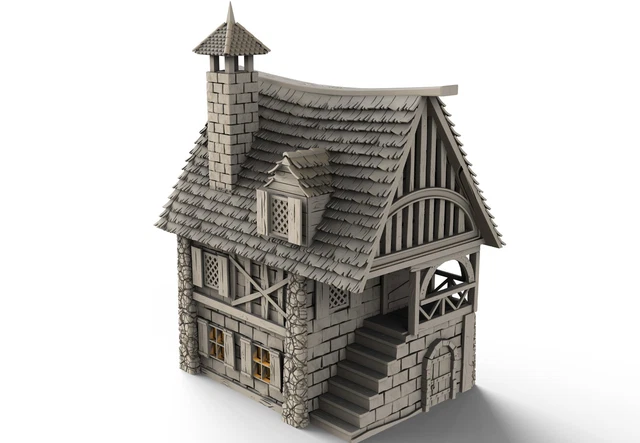 Décor Médiéval N°2 Pour Wargame – Maison 30mm En Résine, Fait Main France