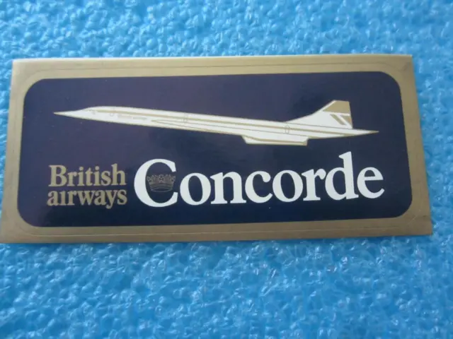 British Airways Concorde Airplane Extremely Rare Version Gold Peel Off Sticker