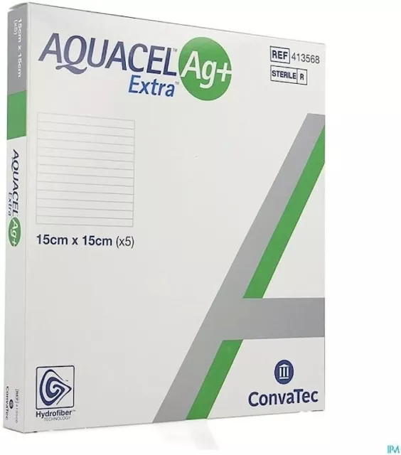 AQUACEL AG+ EXTRA garze di medicazione 15 x 15 cm ConvaTec