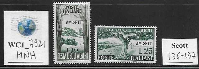 WC1_7921. TRIESTE FTT. 1951 TREE'S DAY set.  Scott 136-137. MNH
