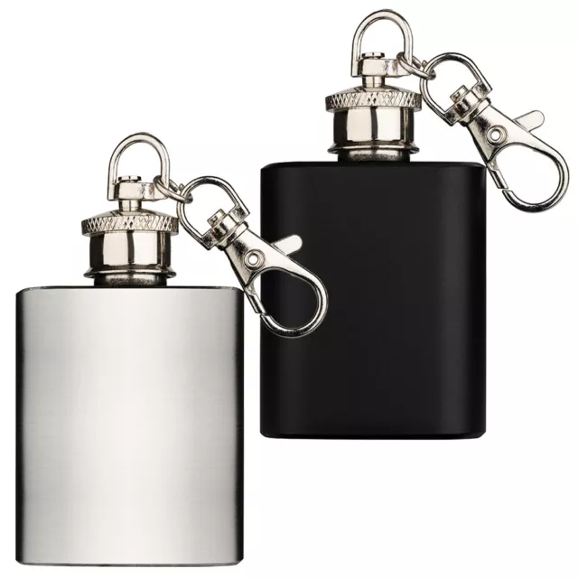 Mini Flachmann 1oz / 28,3 ml mit Schlüsselanhänger Edelstahl kleiner Hip Flask