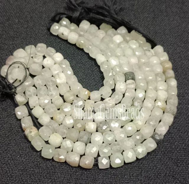 Rutile noir à facettes 3D Cub Box Shape Beads Loose Gemstone Beads Jewelry...