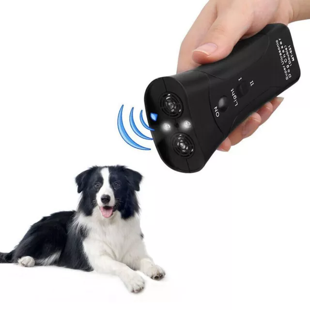 Ultrasonic Dog Repeller Drive Dogs Stop Barking Training Anti-Bark Device Black