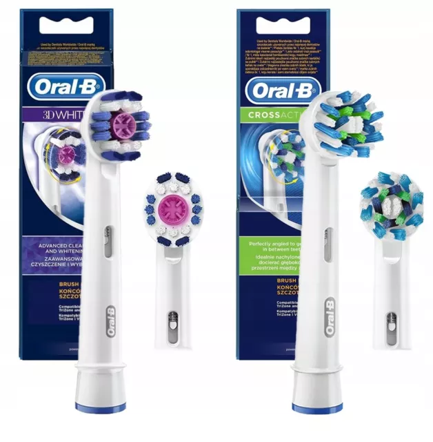 Oral-b elektrischer Zahnbürstenkopf, 1x 3D-White, 1x cross action