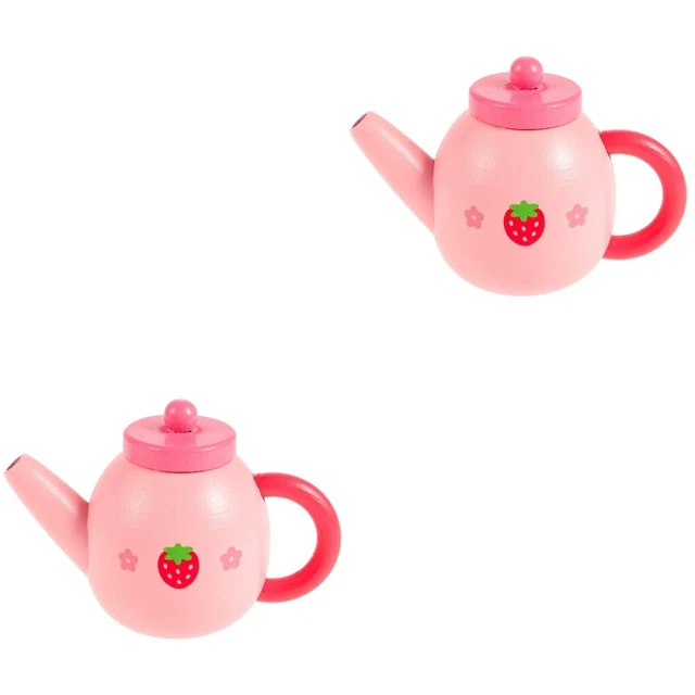 SET OF WOOD Play House Kitchen Utensils Miniature Tea Kettle Model £14.