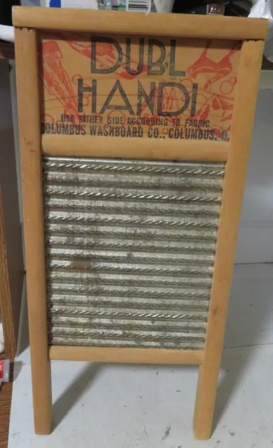 Vintage DUBL HANDI Columbus Oh WASHBOARD CO. SCRUB BOARD Double Sided Wash Board 2