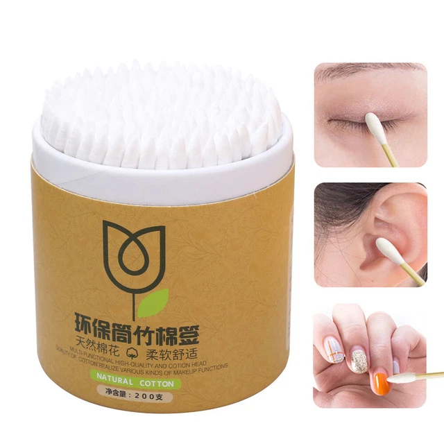 200 Pcs Double Tipped Cotton Swab Ear Cleaning Cotton Swab Disposable 11