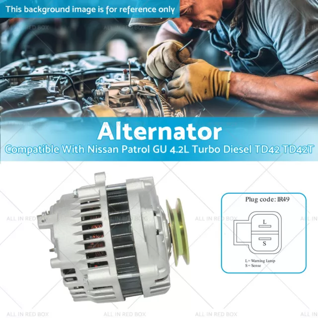 Alternator Suitable For Nissan Patrol GU 4.2L Turbo TD42 TD42TI 1998-2007 MAN