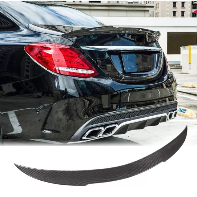 Cuztom Tuning Fits for 2015-2020 Mercedes Benz W205 C-Class Sedan & C63 C43  AMG B Style Carbon Fiber Trunk Spoiler Wing