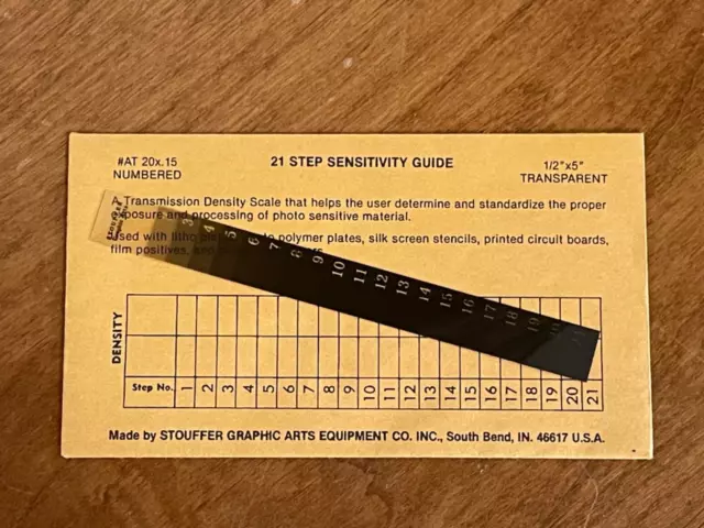 Stouffer Graphics 21 Step Sensitivity Transmission Density Scale 1/2 x 5 Photo
