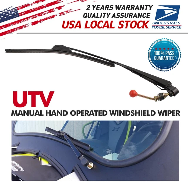 UTV MANUAL HAND Operated Windshield Wiper Rubber Blade Universal