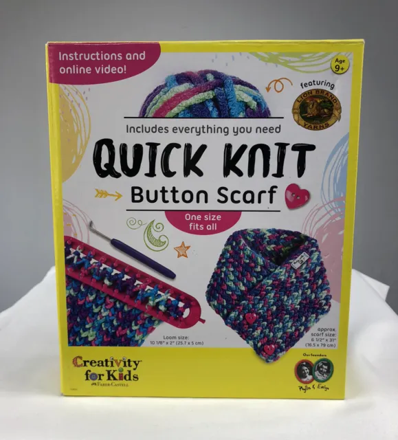 Kit de telar tejido rápido bufanda con botones RARO creatividad para niños instrucciones en línea