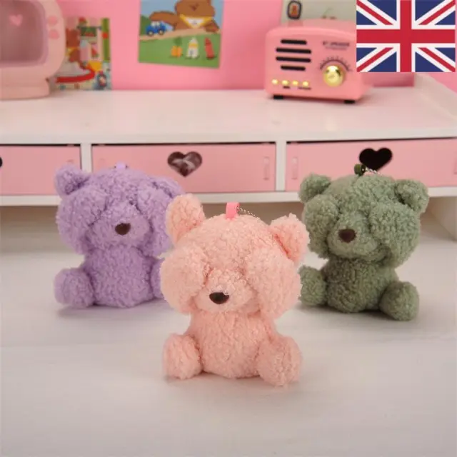 Mini Cute Teddy Cover Face Little Bear Plush Toys Hanging Pendant Doll for Bag