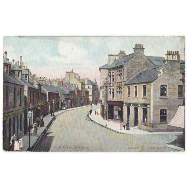 GALASHIELS High Street, Selkirkshire, Reliable Series Postcard Unused