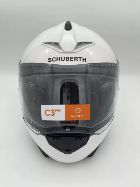 Schuberth C3 Pro Glossy White Klapphelm Motorrad Helm Größe 54/55 NEU & OVP