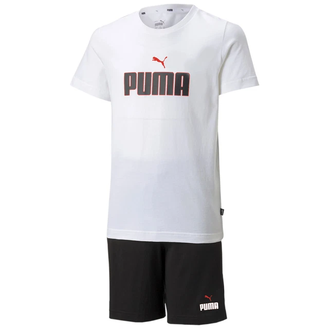 T-shirt con logo grafico Puma Essentials e set estivo junior bianco - 5-6 anni