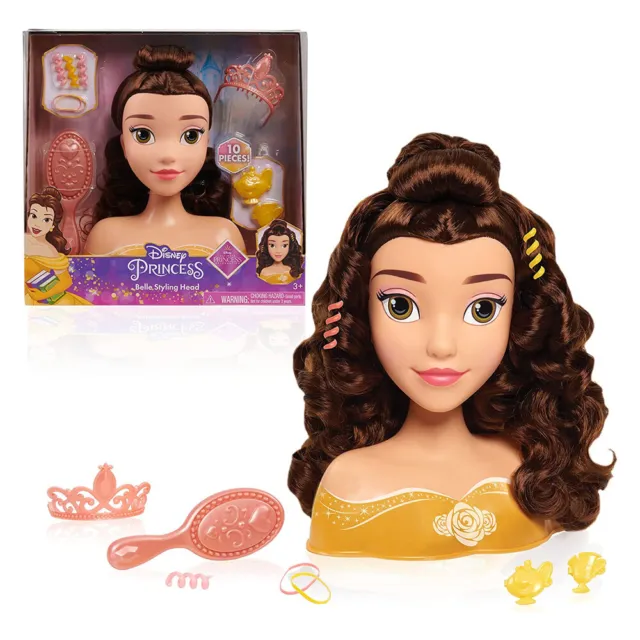 10pc Disney Princess Belle Styling Head Kids/Childrens Interactive Play Toy 3+