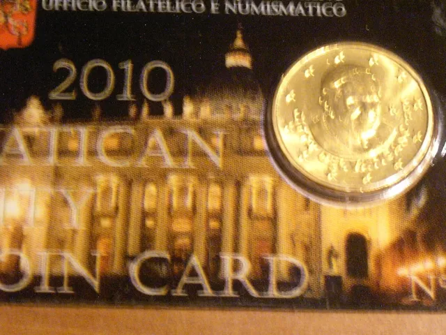 Pièce 50 Centimes VATICAN COIN CARD OFFICIELLE n°1 2010