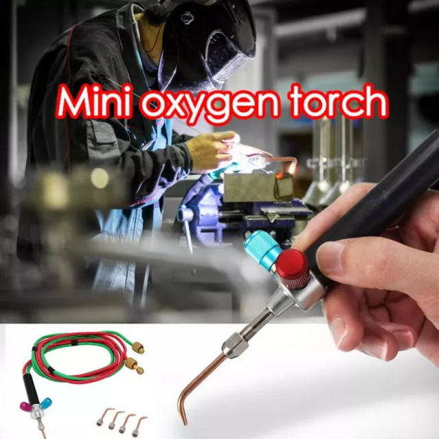 Mini Gas Little Torch Welding Soldering Tool Kit Oxygen Acetylene Gun W/5 Tips