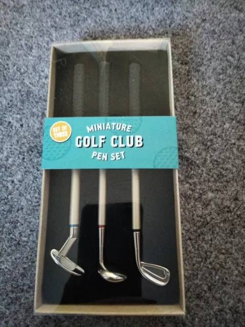 Miniature Golf Club Pen Set - Set Of 3 - Brand New