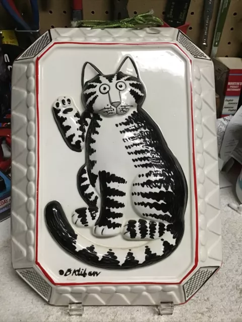 Sigma by Tastesetter ~ Kliban Cat Ceramic Wall Hanging Mold Black ~ White ~ Red
