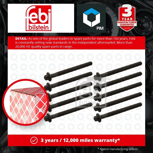 Bulloni testa cilindro adatti per RENAULT THALIA Mk1 1.5D 2001 su set kit 7701473178 Febi