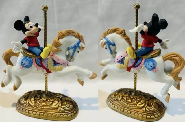 🚨New England Collectors Society Disney Characters Carousel Figure Mickey Mouse