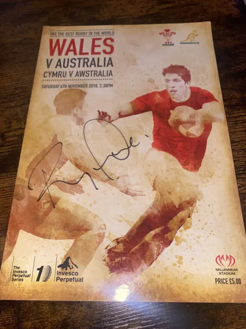 Wales Rugby Union Vs Australia Programme Signed By Ex Wales Captain Ryan Jones