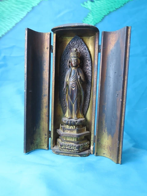 Japanese  Antique SHRINE Wood Late Edo Period Buddhist Butsudan ,Altar