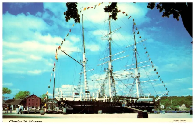 Postcard The Charles W. Morgan Mystic Seaport 19th-century coastal New England