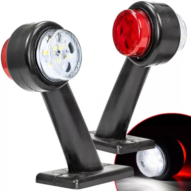 2X 6LED Side Marker Lights White Red Elbow Lamp Indicator Truck Trailer 10-30v