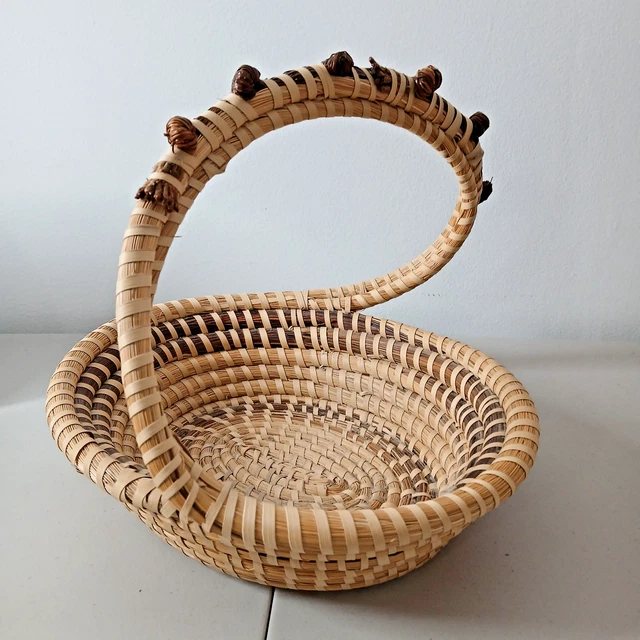 VINTAGE CHARLESTON SC Sweetgrass Gullah Geechee Handwoven Coiled Knot ...